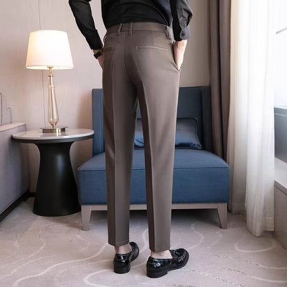 Casual Suit Pants Men's Cropped Suit Pants Straight