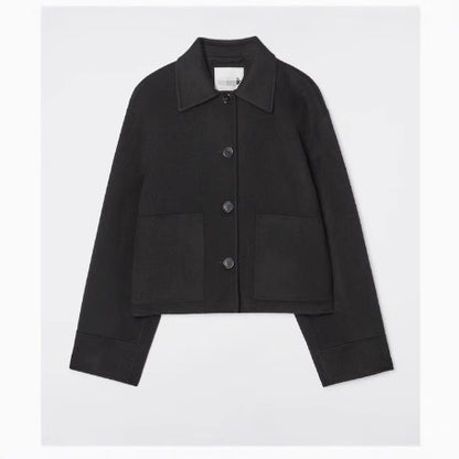 Casual Version Short Double-faced Woolen Goods Wool Mixed Double Pocket Coat