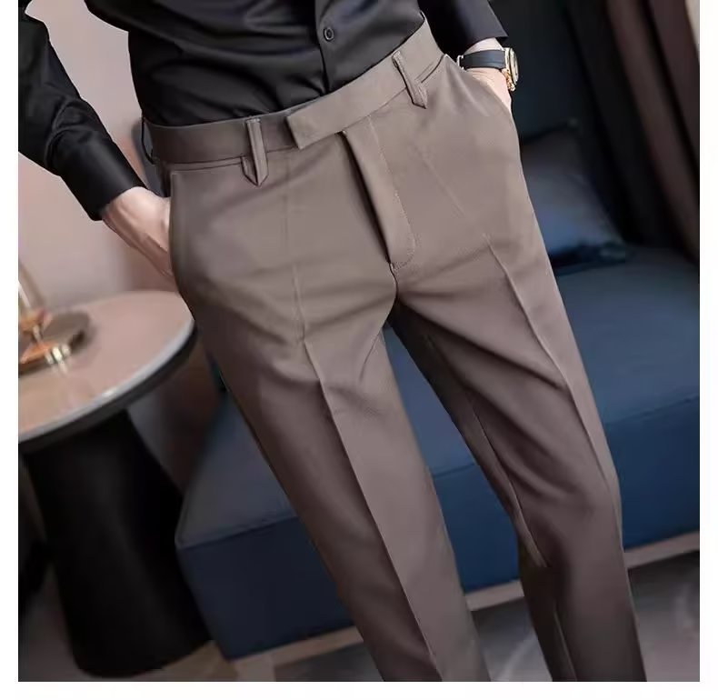 Casual Suit Pants Men's Cropped Suit Pants Straight