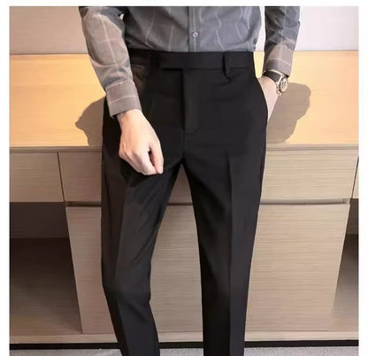 Casual Suit Pants Men's Cropped Suit Pants Straight